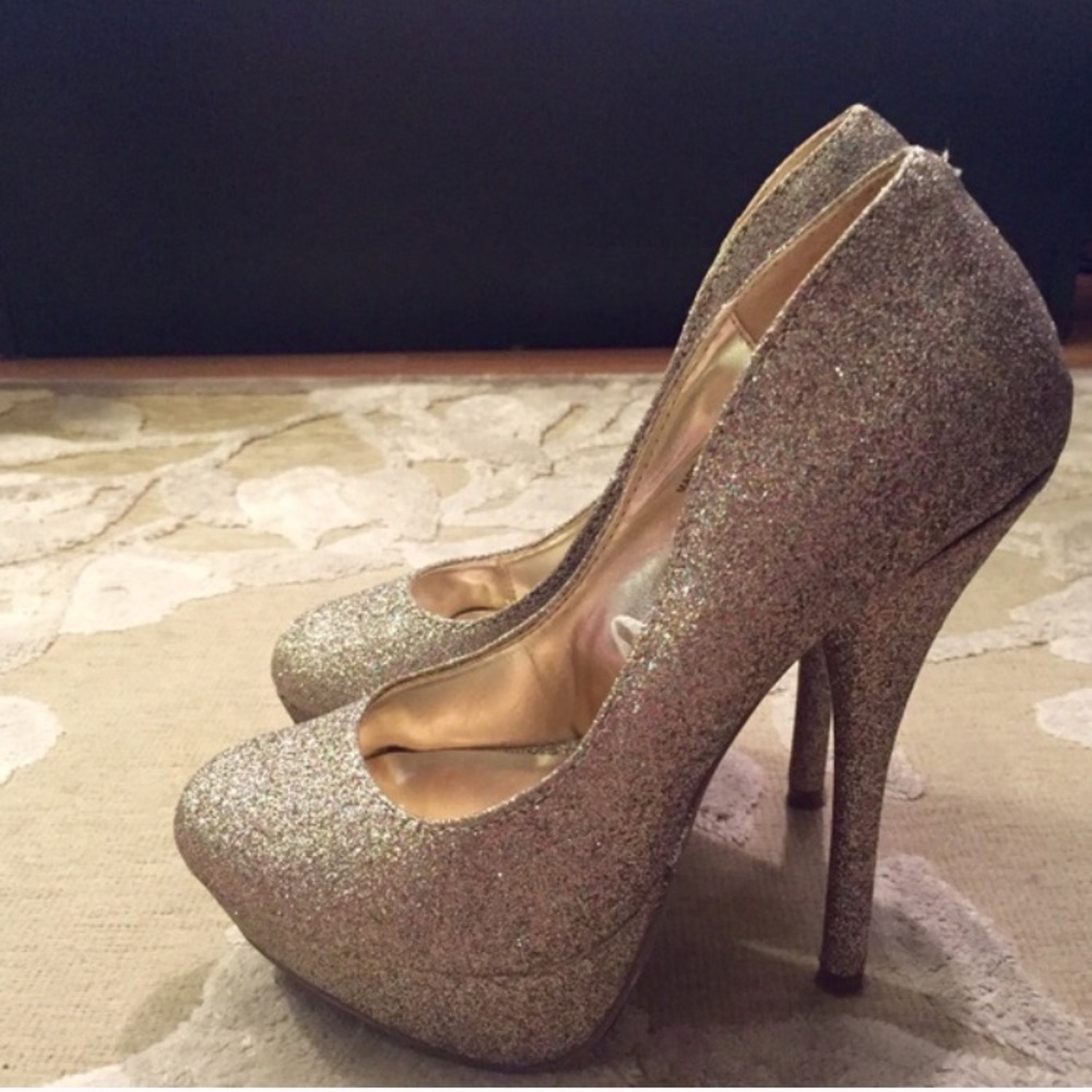 Forever 21 Glitter Platform Heel